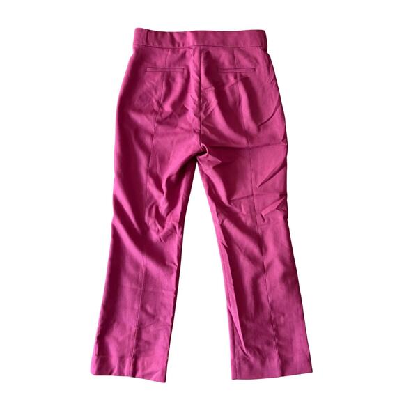 NEW J.CREW Willa Cropped Flare Italian Wool Trouser Pants in Dahlia Pink SZ 4 - Picture 6 of 12